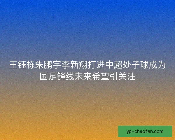 王钰栋朱鹏宇李新翔打进中超处子球成为国足锋线未来希望引关注 王钰栋朱鹏宇李新翔打进中超处子球成为国足锋线未来希望引关注