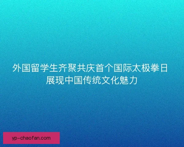 外国留学生齐聚共庆首个国际太极拳日 展现中国传统文化魅力